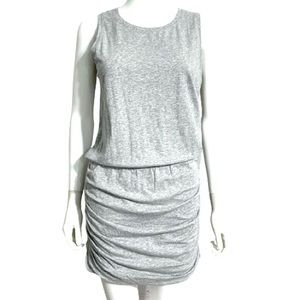 Cabi Womens Everyday Tank Dress Ruched Jersey Knit Size L Gray Sleveless 5267